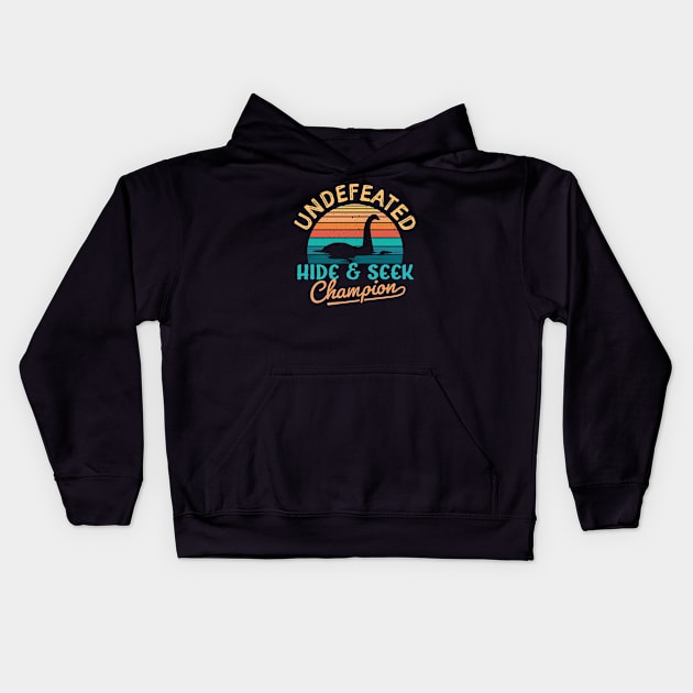 Undefeated Hide and Seek champion Loch Ness Monster Kids Hoodie by TheDesignDepot